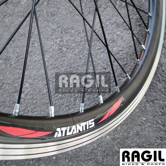 Wheelset Sepeda 20 Inch Atlantis Oxo Double Wall Lubang 36 Hole 36H Velg Rim Rims Hub Freehub Jari J