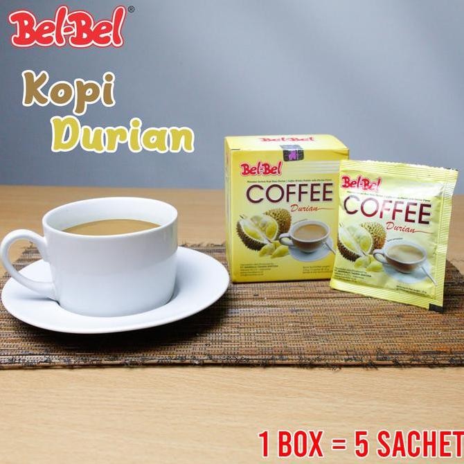 

BelBel Kopi Durian 125gr - 5 Sachet, Minuman Serbuk Kopi dengan Rasa Durian Unik & Premium, Halal & BPOM RI MD, Cocok untuk Bisnis Anda - Coffee, Susu