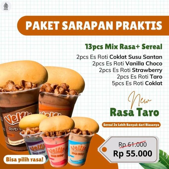 

[FREE SHAKE] Sarapan Praktis 13pcs Velfit mix 4 rasa + SEREAL lebih BANYAK dari BIASANYA