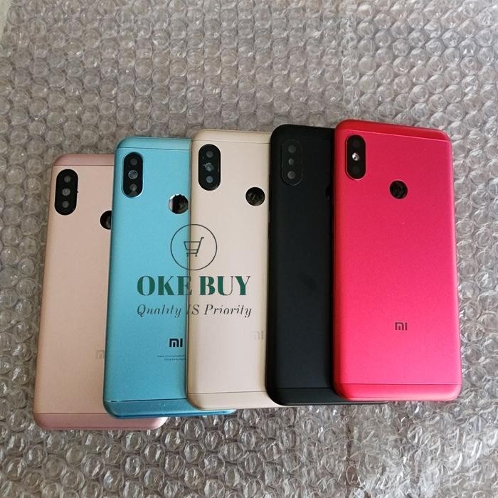 Backdoor Casing Housing Xiaomi Mi A2 Lite Bekdor Kesing Tutup Belakang + Tombol Volume Xiomi