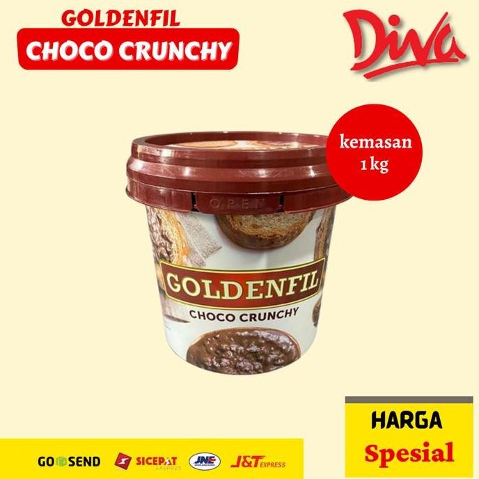 

Goldenfil Choco Crunchy 1 Kg / Selai Premium Cokelat Renyah