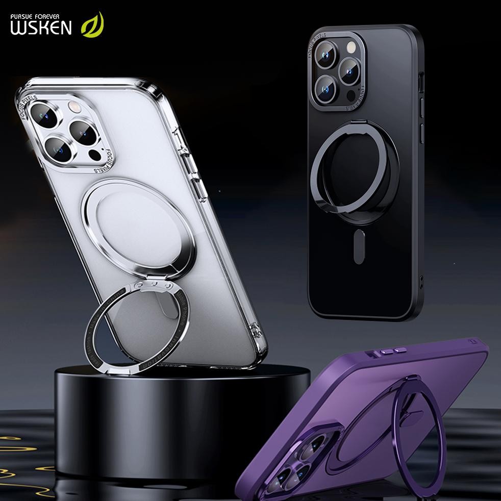 WSKEN Magnetic Case iPhone 15 Pro Max - case iphone 14 pro Fungsi Magnetik / Dudukan yang Dapat Dili