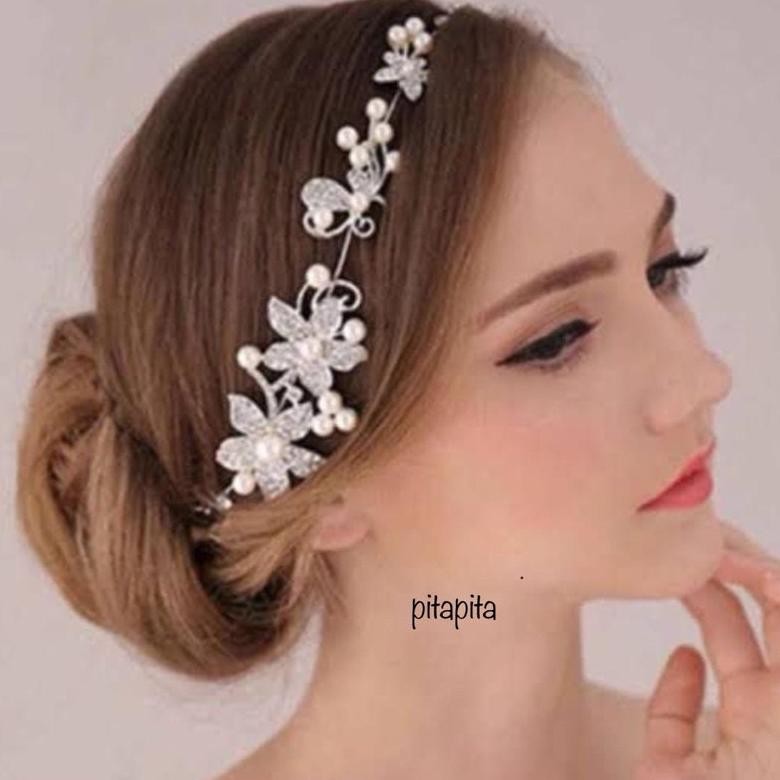 Headpiece Hijab / Hiasan Rambut  Bunga Mutiara / Hiasan Hijab mutiara bunga / Headpiece Impor DiM