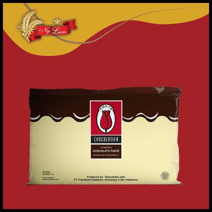 

Terlaris Tulip Dark Chocolate Filling / Chocolate Paste / Pasta Cokelat 1 Kg Good Quality