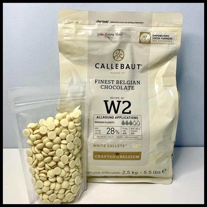 

Terlaris Callebaut White Chocolate Couverture 28 Coklat W2Nv 250 Gr Good Quality