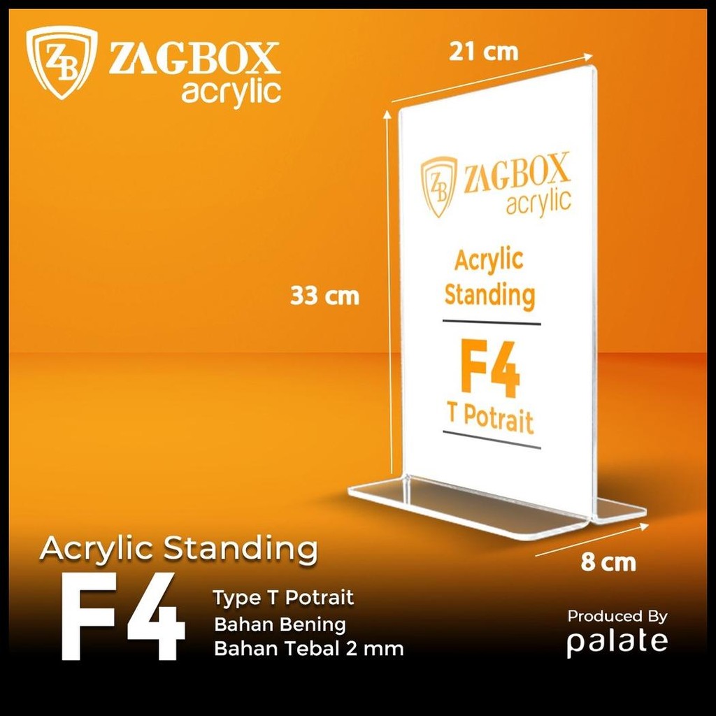 

ACRYLIC BROSUR TENT HOLDER F4/ AKRILIK QR KODE F4 T POTRAIT ACRILIC 2MM / AKRILIK DISPLAY - STANDAR