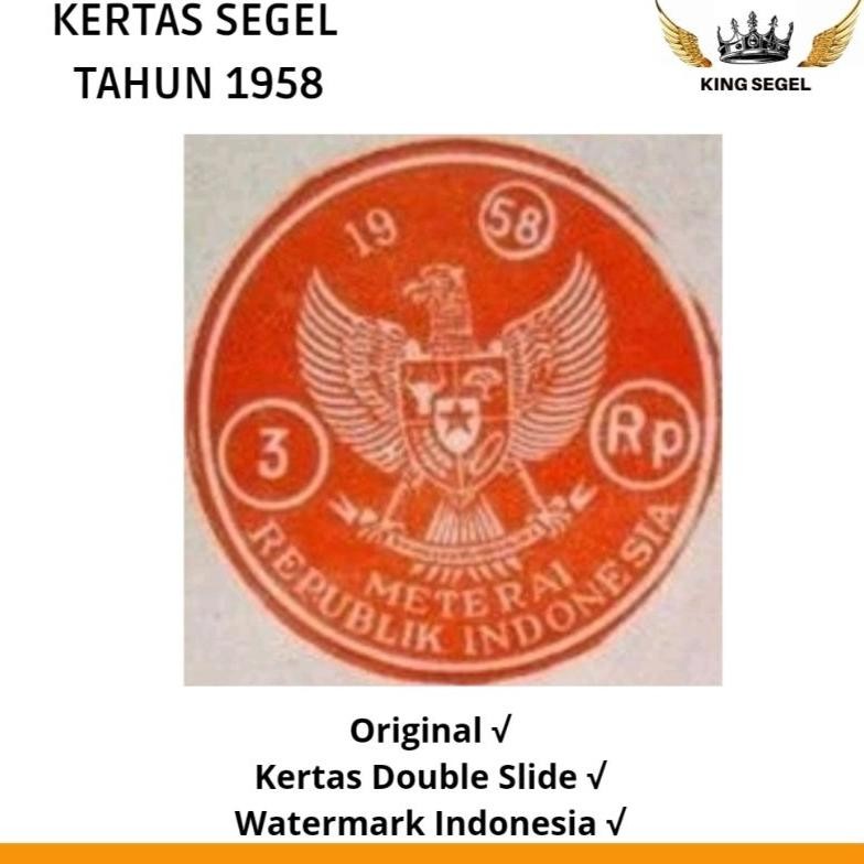 

Kertas Segel Tahun 1958 Double Asli (Beli 1 Gratis 1) DiM