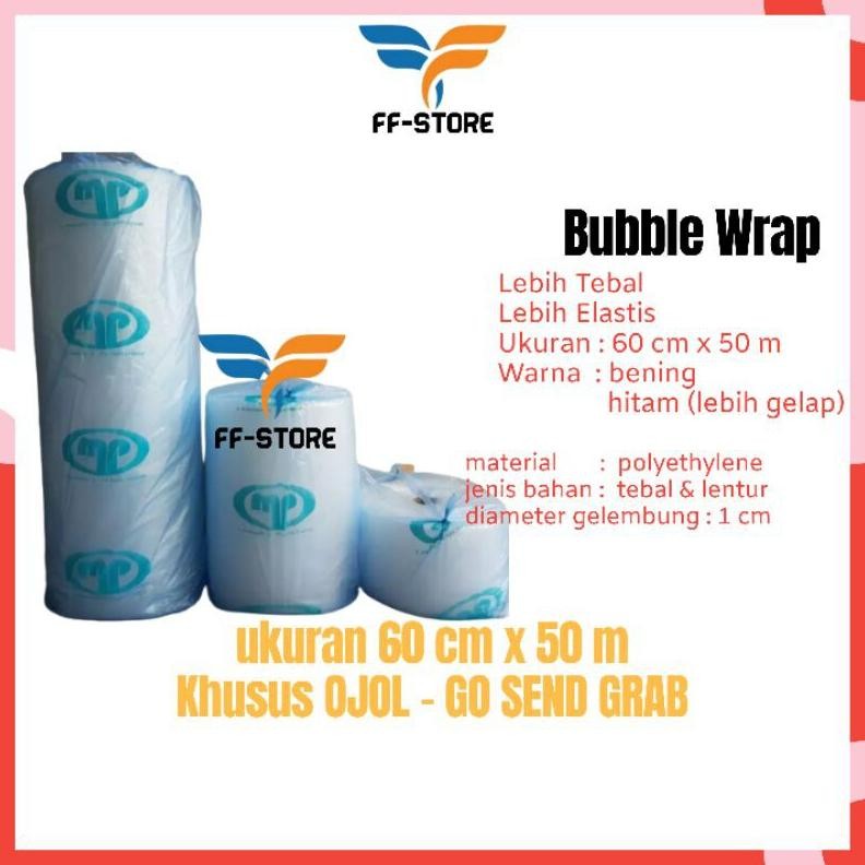 

[Instant] [50Mx60Cm] Bubble Wrap Roll 60 cm x 50 m Packing Olshop Buble Warp Bandung Gosend Grab DiM