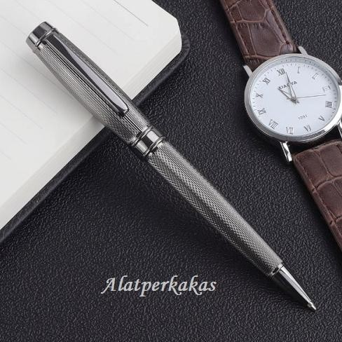 

Pulpen Exclusive Stainless Steel Black Ice High Polish Ballpen - Bisa Refill Parker DiM