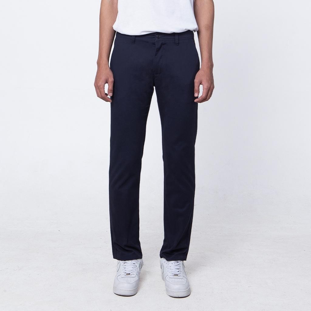 Edwin Jeans - Falva Navy Celana Chino Panjang Pria Reguler Fit Terlaris Best Quality 100% Original