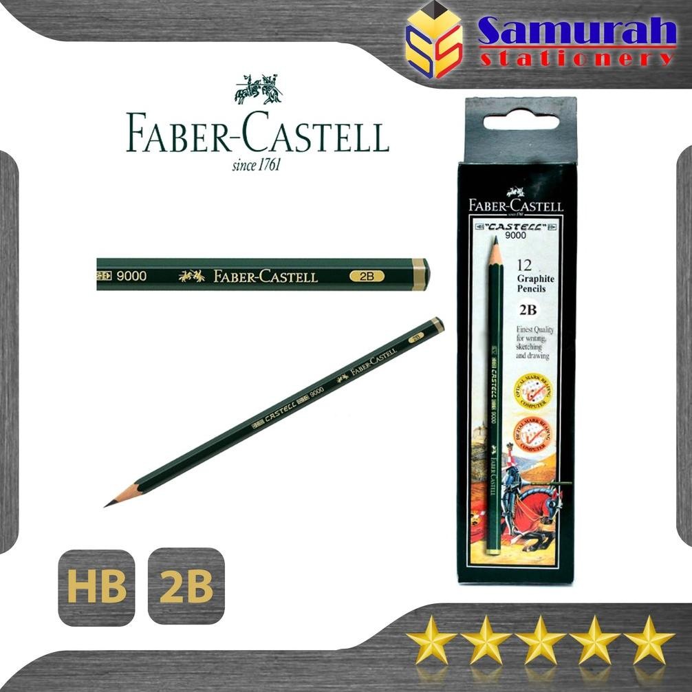 

Pensil Kayu Ujian Faber-Castell 2B - HB Asli / Graphite Pencils Faber Castell Original 9000 DiM