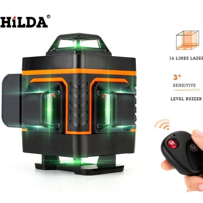 

Sale Taffware Hilda Laser Level 16 Garis 4D Tingkat Laser Tingkat Self Leveling 360 Remote