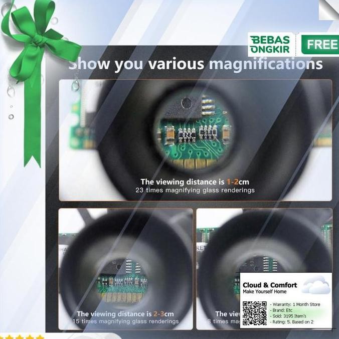 

Sale Hkfz Kacamata Pembesar Watch Repair 23X Magnifier Dengan 2 Led - 9892H