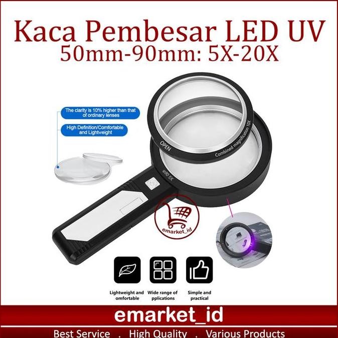

Sale Kaca Pembesar 6 Led 2 Uv 5X-20X 50Mm-90Mm Ag21 / Lup Lensa Lampu