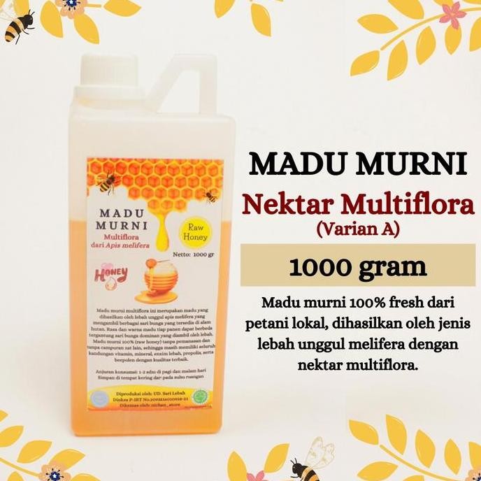 

NEW Madu Asli / Raw Honey 1000 Gram Perasan Madu Sarang Melifera READY
