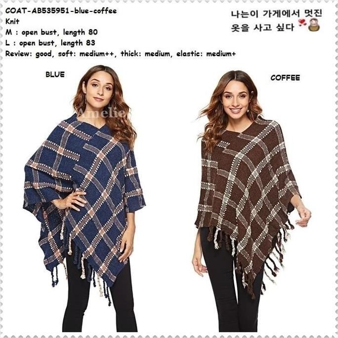 Baju Outer Cape Cardigan Rajut Rumbai Wanita Korea Import AB535951 terlaris