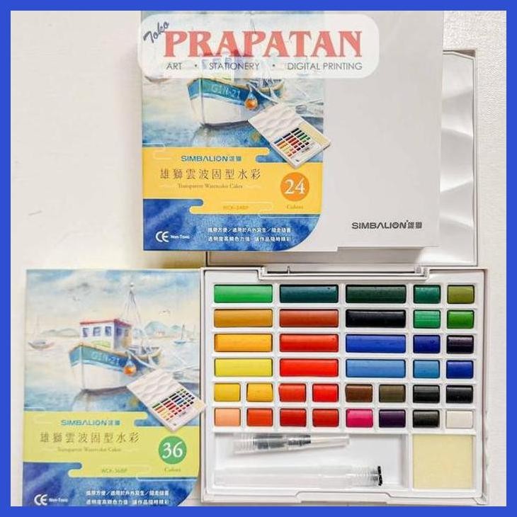 

( SEKOLAH / LUKIS ) READY SIMBALION TRANSPARENT WATERCOLOR CAKES SET WCK | CAT AIR SET (SENI / MENGGAMBAR / ART / KERAJINAN ) PRIVASI AMAN