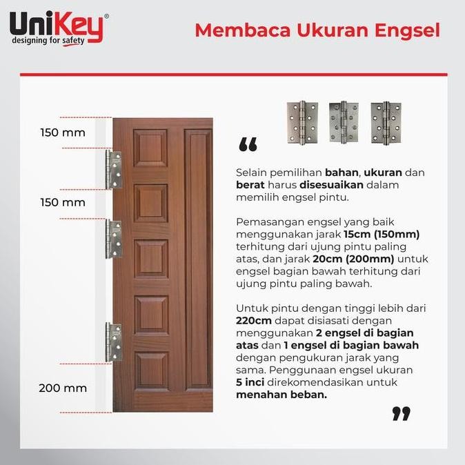 Unikey Steel Hinge Ekp 103 5X3X3Mm 4Bb Sn Engsel