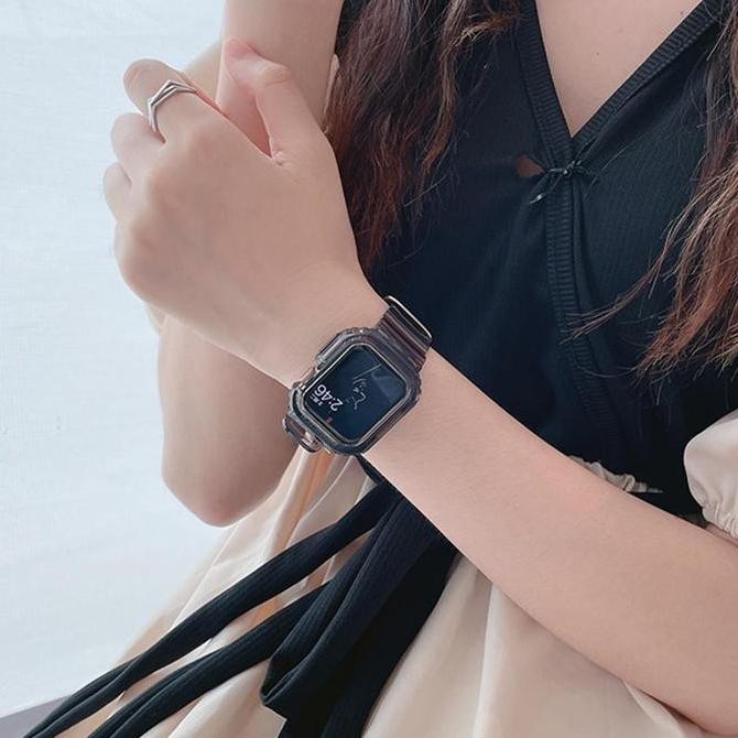 NEW SALE PROMO Transparent Strap for Watch T500 T55 T500plus Iwatch HW22 W26 IWO 46mm 45mm 41mm 42mm