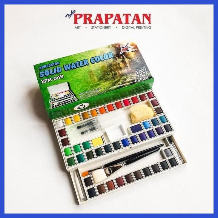 

( SEKOLAH / LUKIS ) COD XPRESSION SOLID WATERCOLOR XPM-048F FLOURESCENT 48 WARNA / CAT AIR XPRESSION (SENI / MENGGAMBAR / ART / KERAJINAN ) PACKING AMAN