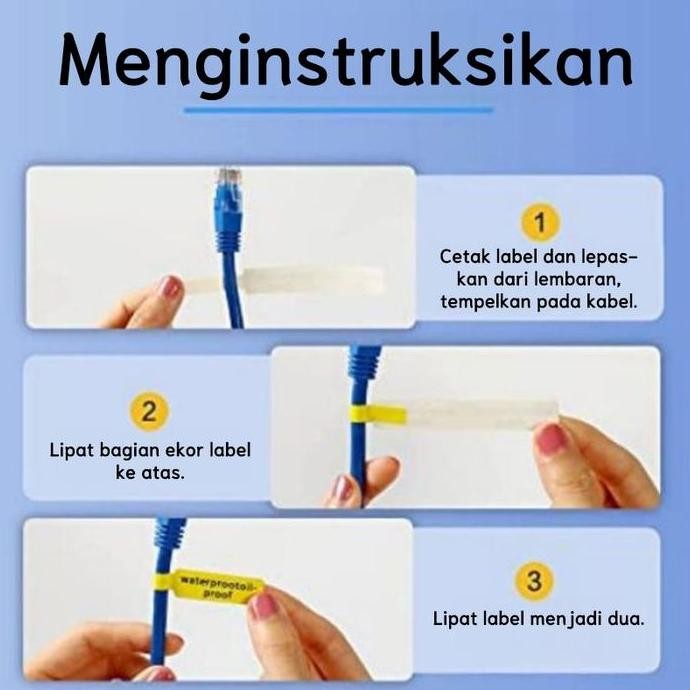 

NIIMBOT B21 / B3S / B1 Stiker Stiker Label Kabel Jaringan Kertas Label Kabel Tahan Air Kertas Stiker Kabel Pengisian Daya Tahan Air PS