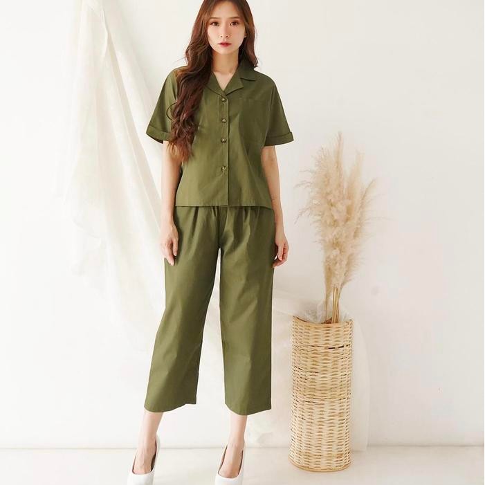BAJU SETELAN POLOS WANITA ONE SET KATUN PREMIUM