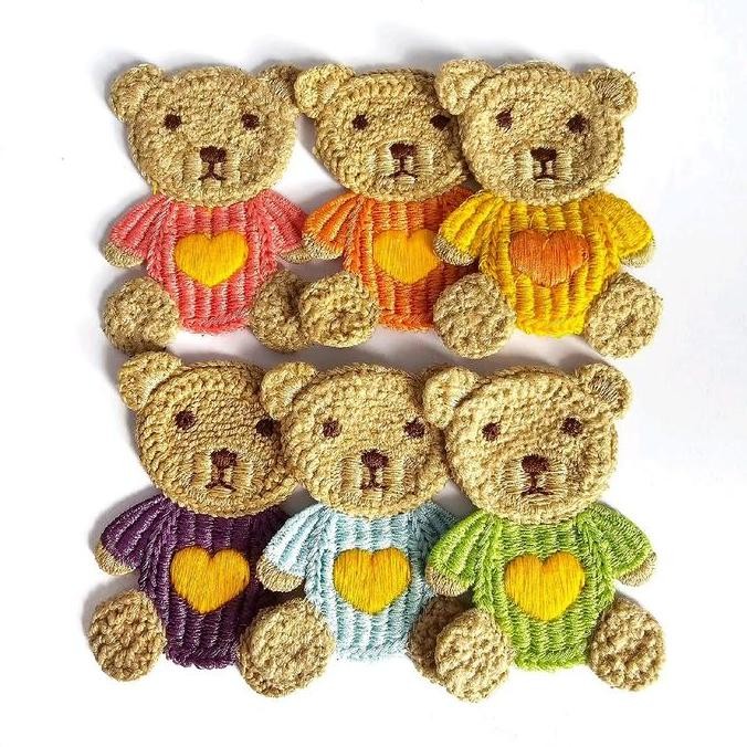

_^_^_^] patch bear croschet knit wool, patch beruang
