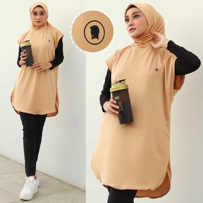 LONG VEST ROMPI PANJANG MUSLIM POLOS SPORT OLAHRAGA WANITA UNTUK PADEL BERSEPEDA LARI SENAM 9-0260 J