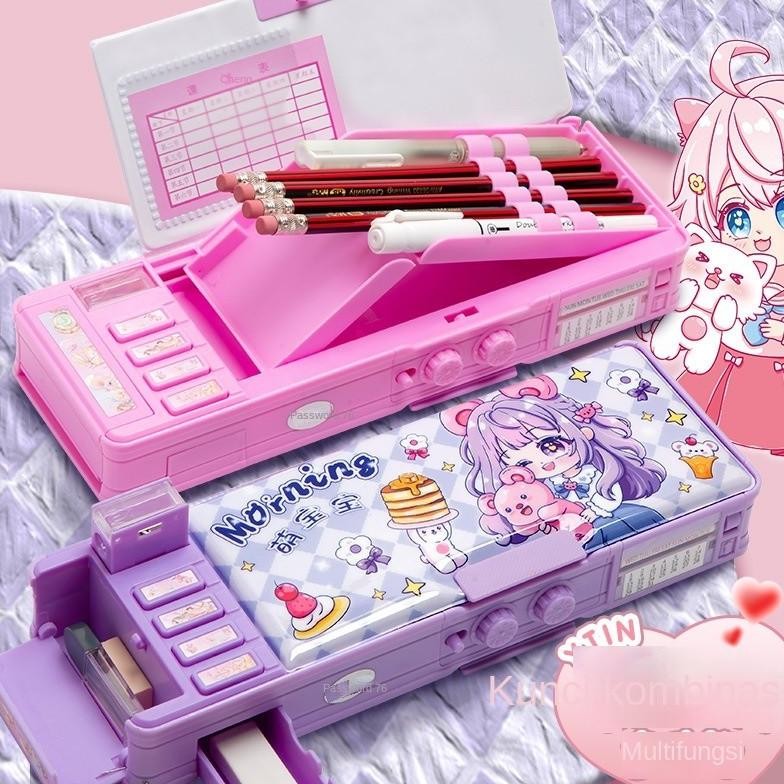 

Kotak Alat Tulis Gadis Kotak Pensil Kata Sandi Multi-Fungsi Wanita yang Cocok untuk Siswa Kelas 1-3 TK
