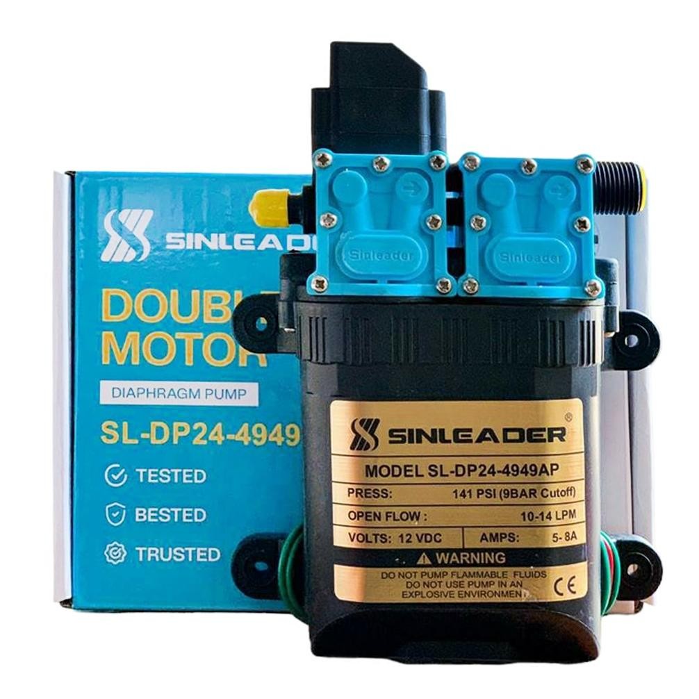 Pompa Dual Pump DC 12V Sinleader SL-DP24 141 Psi Motor 4949 - Biru