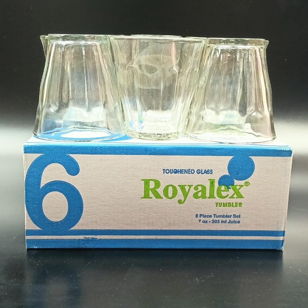 Sale Gelas Air Minum Kopi Kaca Tumbler Royalex 608TP / 203 ml Isi 6 Pcs