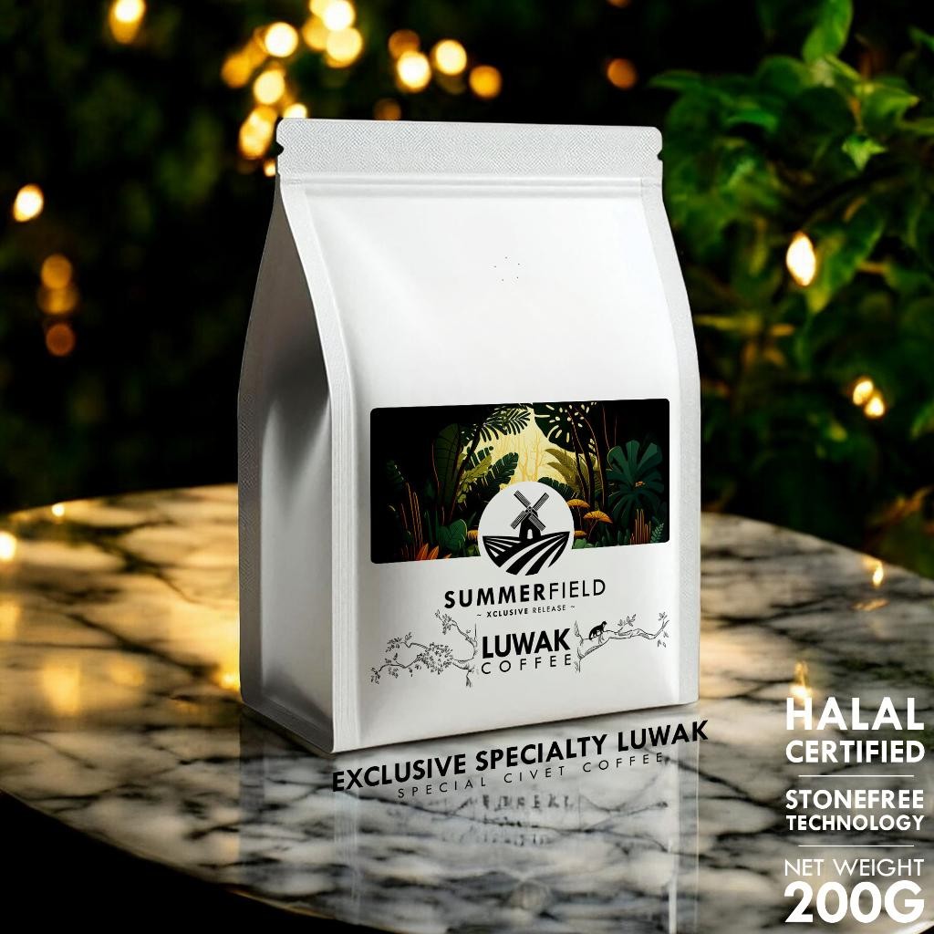 

Summerfield Arabica Luwak Exclusive Specialty Grade 200G Terbaru Best Quality 100% Original