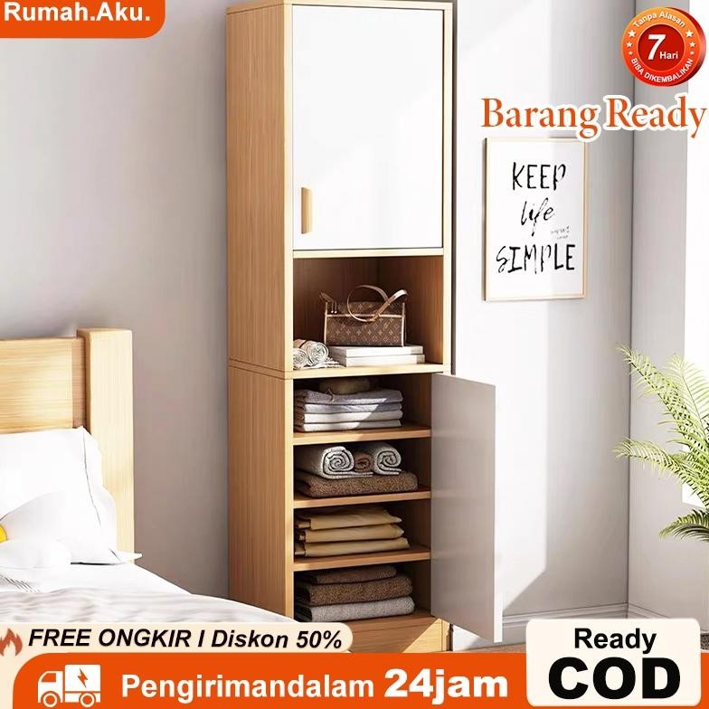 Lemari Pakaian 1 Pintu Lemari Baju Anak Kayu Lemari Kecil Estetik Lemari Penyimpanan Serbaguna