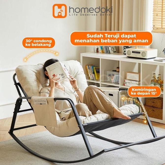 HOMEDOKI SOFA SANTAI KURSI / GOYANG SANTAI KURSI / SOFA MALAS / KURSI TIDUR SOFA / KURSI SOFA MULTIF