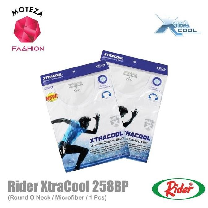 BARU Rider Xtracool  R258 BWH R258 BP Kaos Dalam Pria - Round O Neck - R258BWH R258BP | Hitam Putih
