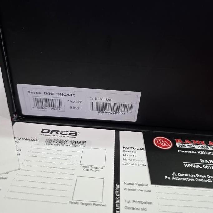 ready  Head Unit Android ORCA QLED PRO+ G2 SERIES ADR-9988 RAM 6GB/128GB 9 in