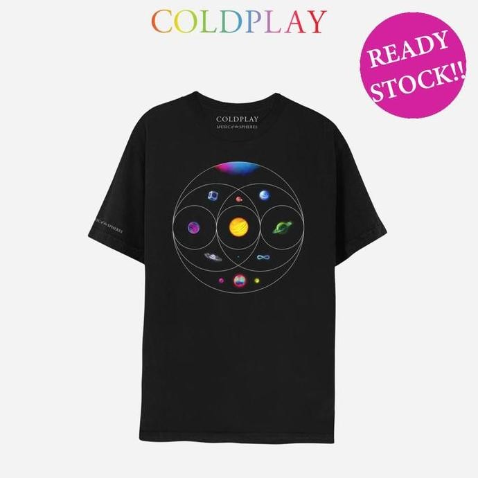 BARU Coldplay Official Merchandise Music Of The Spheres - Black Tee