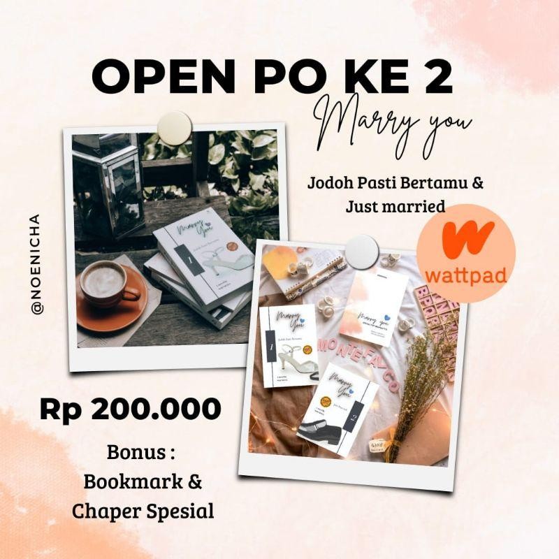 Buku Novel Marry You : Jodoh Pasti Bertemu & Just Married - Noenicha Terbaru Best Quality 100% Origi