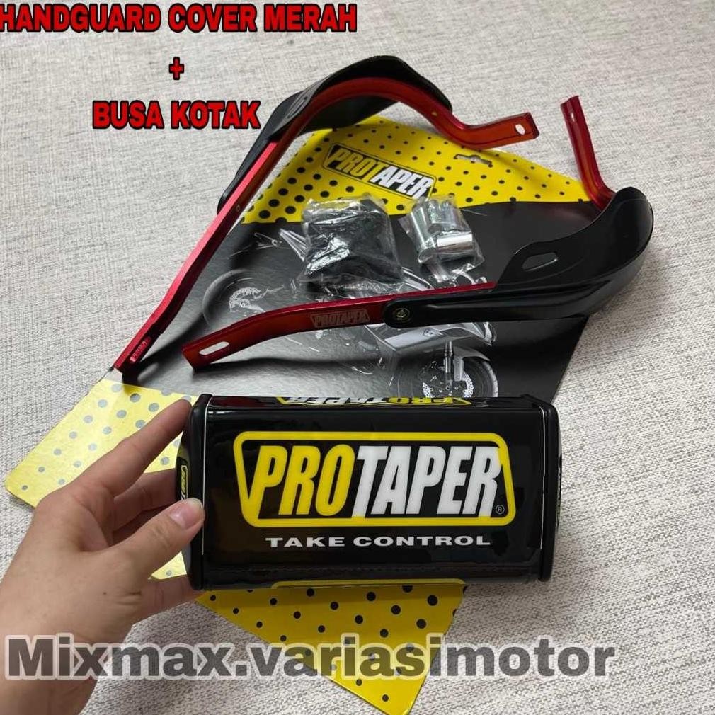 Paketan Handguard Tulang Besi + Cover + Busa Stang Bulat Dengan Stabilizer / Busa Kotak Protaper Han
