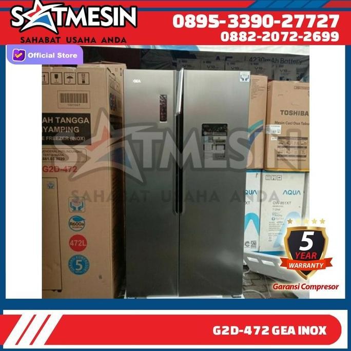 Gea G2D-472 Kulkas Gea 2 Pintu Inverter New - Inox