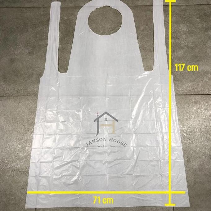 

Terlaris Apron Celemek Plastik Ldpe / Apron Medis Apd Disposable Sekali Pakai 1 Pack