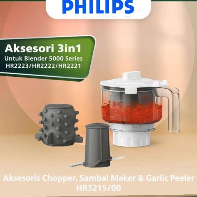 

Terlaris Choper 3In1 Philips Hr3215/00 Sambel Maker Pengupas Bawang Dan Daging