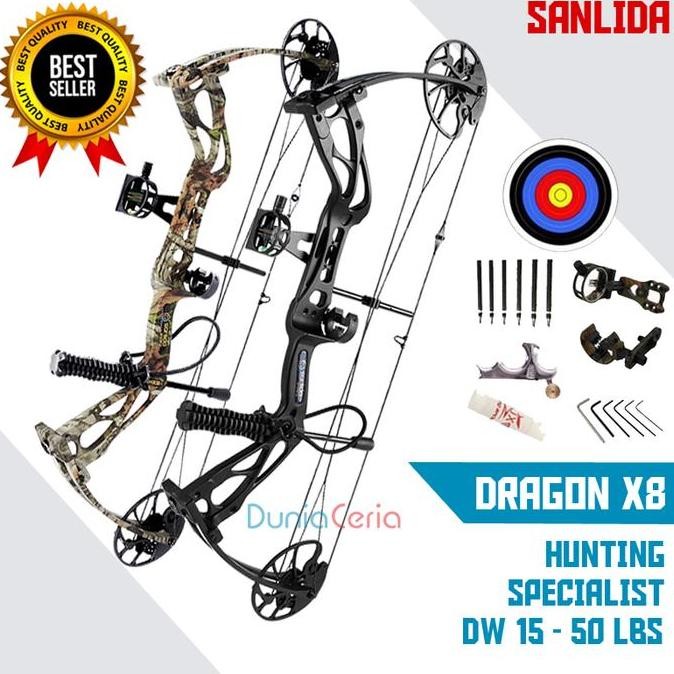 Fullset Busur Panah Sanlida Dragon X8 Compound Bow