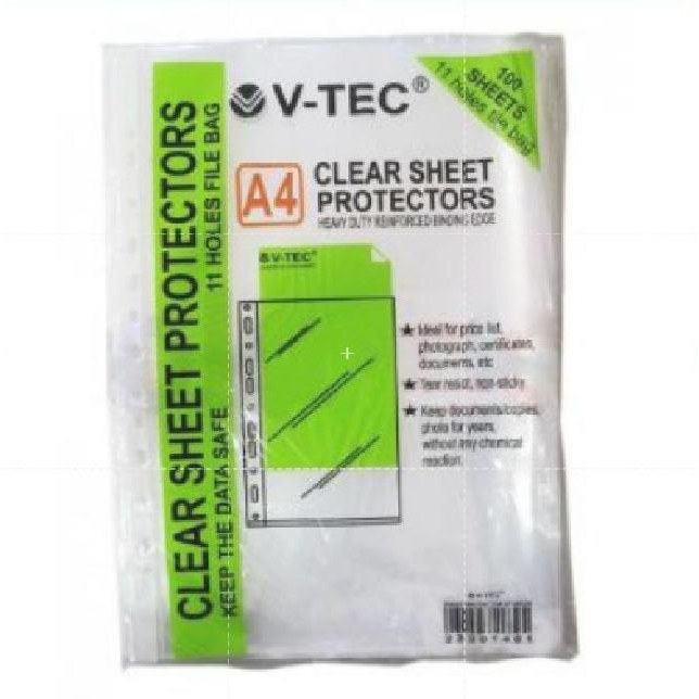 

New Product - Pp Pocket Sheets Protector A4 V-Tec Isi 100 Sheet/ Plastik Pocket V-T Kiarastoreku