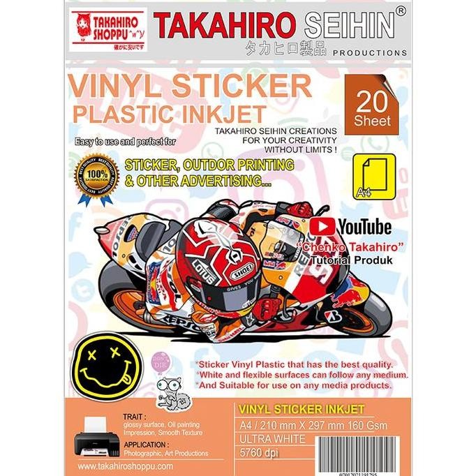 

New Product - Sticker Vinyl Plastic Inkjet A4 Isi 20 Kiarastoreku