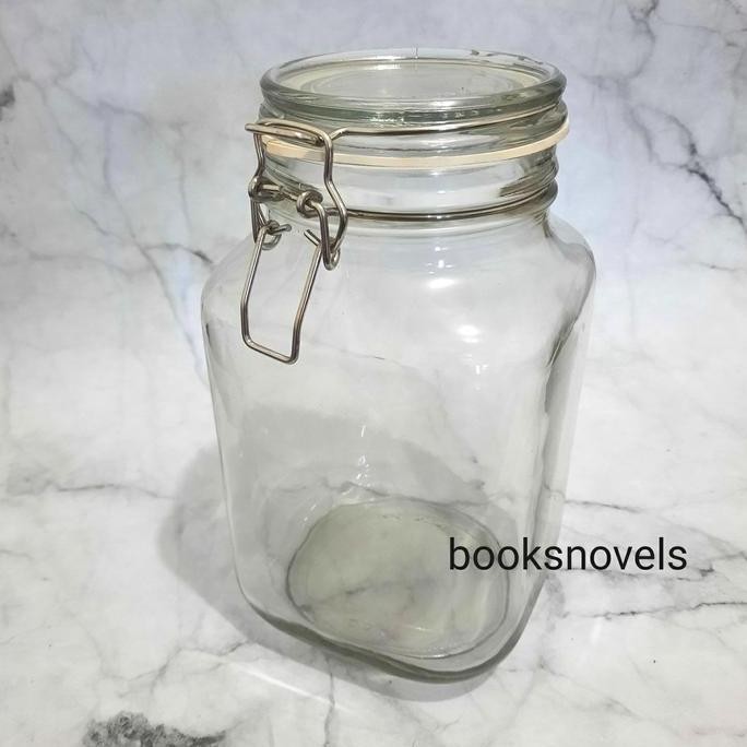 2 Liter Toples Kaca Kedap Udara Mason Jar Biji Acar Kopi Arak Besar PS