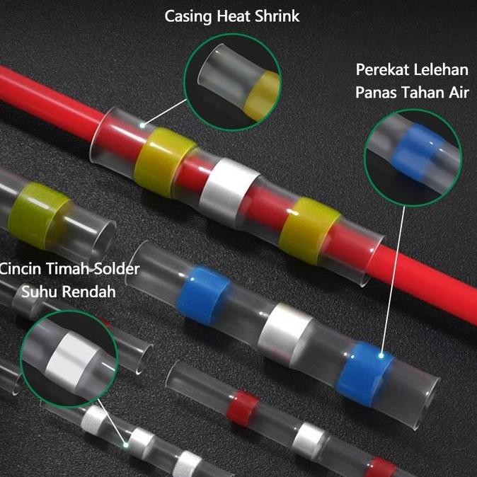 

New Product - Isku Kabel Solder Heat Shrink Warna Warni 100Pcs Heat Shrink Konektor Kiarastoreku