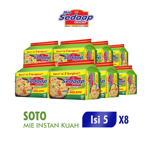 

Sedaap Mie Instan Soto Isi 5 Bag 75 gr x8