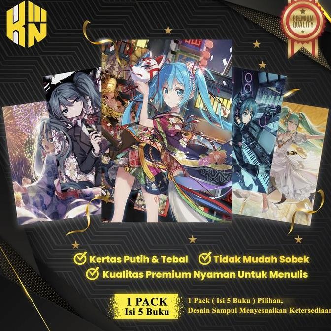 

Buku Tulis Sekolah Custom Hatsune Miku Bergaris 38 Lembar 1 Pak Isi 5 Buku/ Buku Tulis Anime/ Buku Aesthetic/ Buku Catatan Co