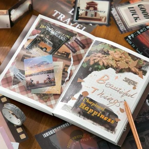 

New Product - Journal Gift Set Scrapbook Lengkap Isi 116 Pcs Include Buku + Sticker + Memo + Washi Tape Perlengkapan Journal Kiarastoreku